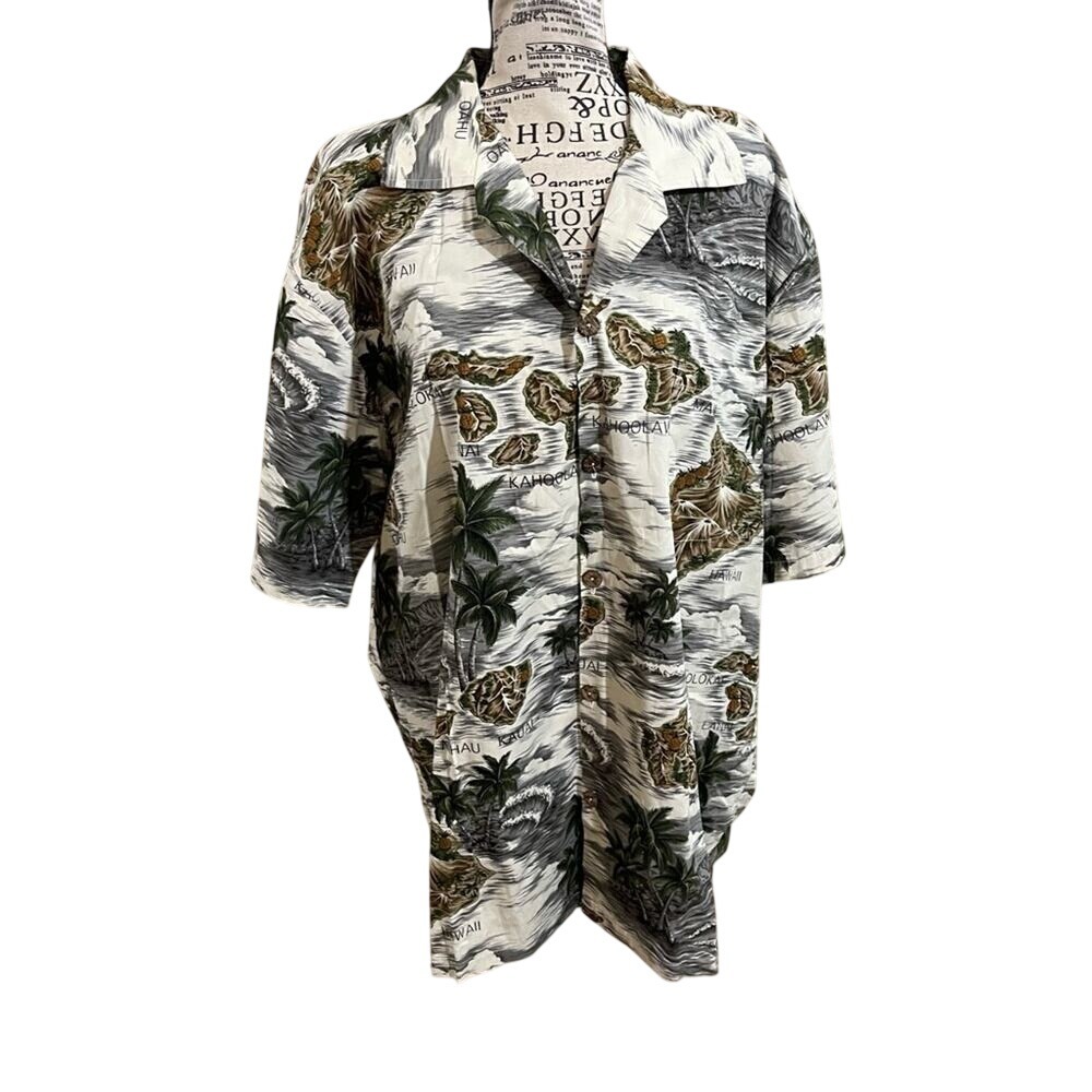 Favant men's Hawaiian button‎ down shirt XL